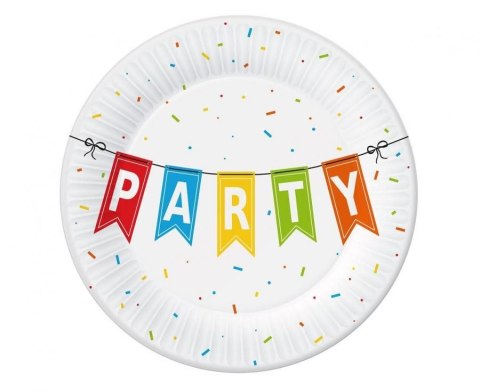 Talerz jednorazowy Kolorowe Party papier śr. 180mm 6 szt Godan (PM-TPA1)