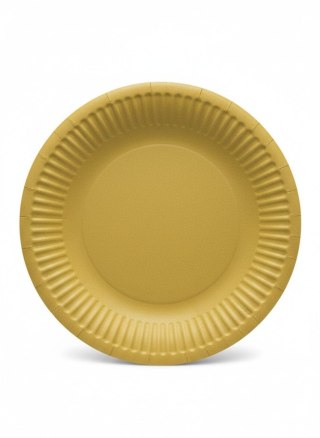 Talerz jednorazowy Monocolor Gold papier śr. 180mm 8 szt Paw (PPD8000709)