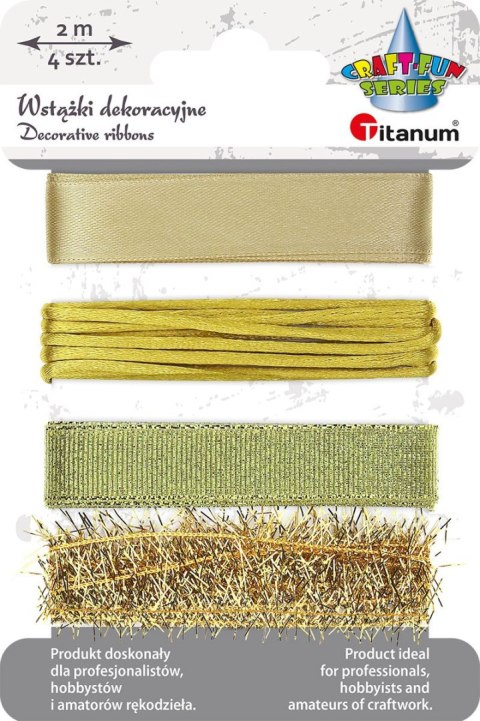 Wstążka Craft-Fun Series 4 wzoryx2 [mm x m] złota Titanum (709046)