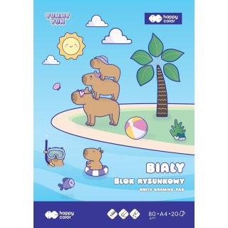 Blok rysunkowy A4 biały 80g 20k Happy Color (HA 3708 2030-0YU)