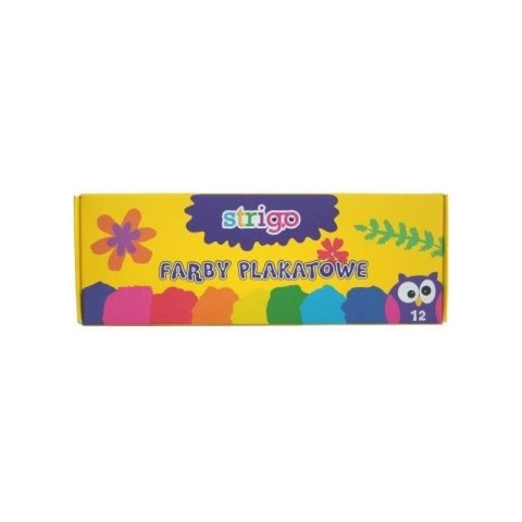 Farby plakatowe SSC032 kolor: mix 20ml 12 kolor. Strigo