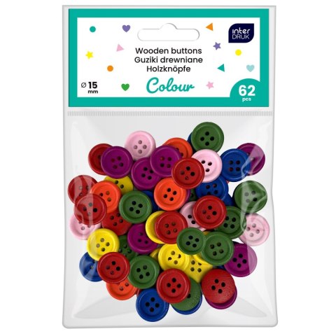 Guziki mix kolrów mix 62 szt Interdruk