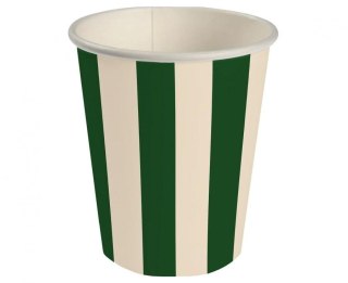 Kubek jednorazowy paski zielono beżowe papier 250ml Godan (PG-KPA4)