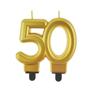 Świeczka urodzinowa cyferka 50 w kolorze złotym Godan (PF-SCZ50)