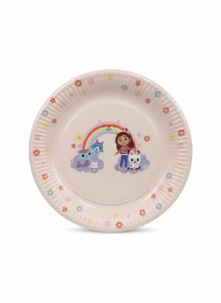 Talerz jednorazowy Koci Domek Gabi papier śr. 230mm 6 szt Partydeco (TPP104)
