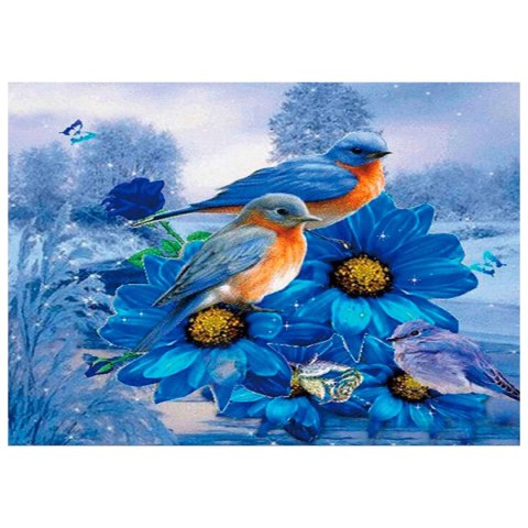 Zestaw kreatywny Diamentowa mozaika 30x40cm Ptaszki Flamingo Line (TMW25273)