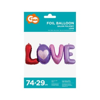 Balon foliowy Litery LOVE, 74x29 cm Godan (BF-LTLV)