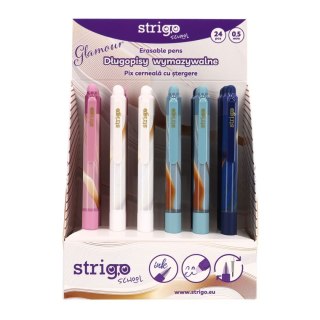 Długopis wymazywalny Glamur automtyczny 5905658811037 wkład niebieski 0,5mm Strigo (SSC404)