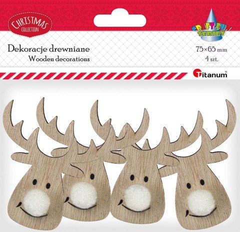 Ozdoba drewniana Craft-Fun Series Głowa renifera Titanum (DIY-E-24 (47))