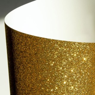 Papier ozdobny (wizytówkowy) brokatowy złoty A4 złoty 210g Galeria Papieru (208106)