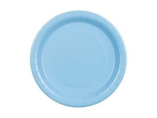 Talerz jednorazowy jasny niebieski papier śr. 230mm 6 szt Partydeco (TPP102-001J)