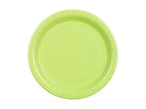 Talerz jednorazowy jasny zielony papier śr. 230mm 6 szt Partydeco (TPP102-102)