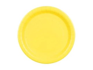 Talerz jednorazowy żółte papier śr. 230mm 6 szt Partydeco (TPP102-084)