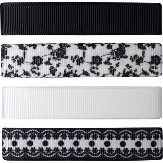 Wstążka Craft-Fun Series zestaw 16x4 [mm x m] biało-czarna Titanum (S1804-5)