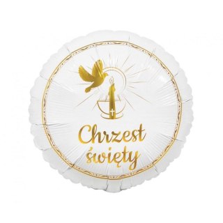Balon foliowy Chrzest Święty (gołąbek i świeca) 18cal Godan (FG-OCGS)