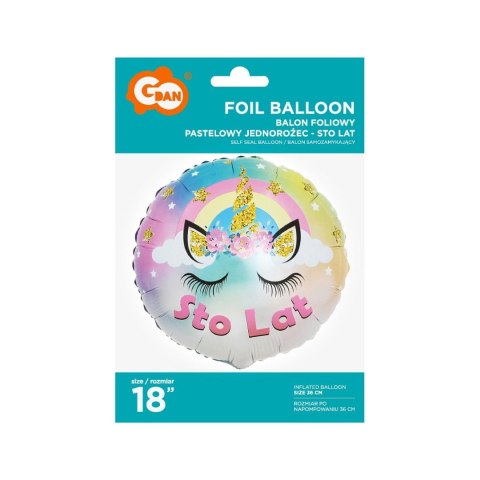Balon foliowy jednorożec Sto Lat 18cal Godan (FG-OPJS)