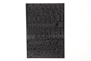 Litery samoprzylepne czarny Farro