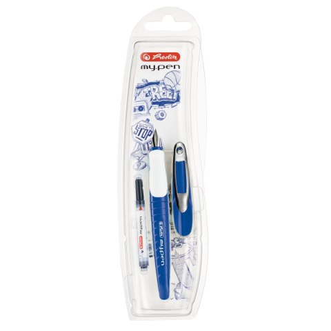 Pióro wieczne My Pen niebiesko białe M 50046775 Herlitz (300006786)