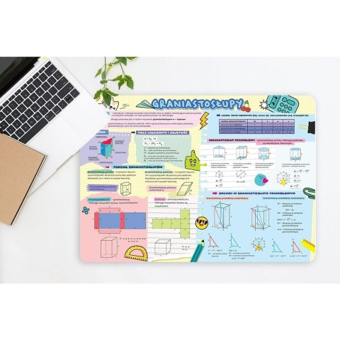 Podkład na biurko GRANIASTOSŁUPY I OSTROSŁUPY mix PVC PCW Henry (5905701481484)