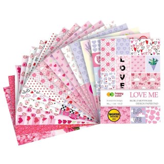Zeszyt papierów kolorowych LOVE ME, Happy Color (HA 3808 2030-LM)