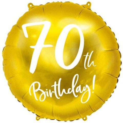 Balon foliowy 70 urodziny, złoty 45 cm 18cal Partydeco (FB24M-70-019)