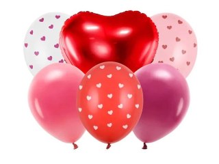 Balon gumowy zestaw Be mine valentine mix 300mm Partydeco (ZB1)