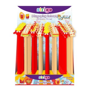 Długopis FOOD mix żelowy wkład niebieski 0,5mm Strigo (SSC230)