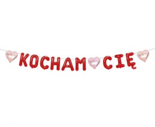 Girlanda papierowa KOCHAM CIĘ, czerwona, 1,8 m. Godan (BF-BKOH)