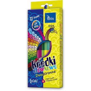 Kredki ołówkowe Tetiski 12 szt 24 kol. Tetis (KT005-AB)