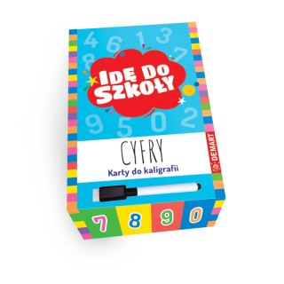 Książeczka edukacyjna Idę do szkoły. Cyfry. Karty do kaligrafii z pisakiem suchościeralnym Demart