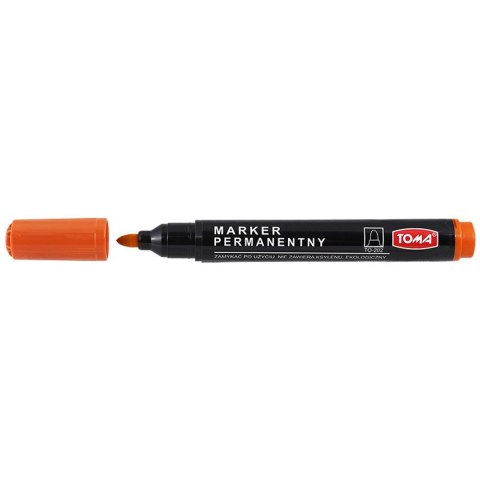 Marker permanentny wkład pomarańczowy okrągła końcówka Toma