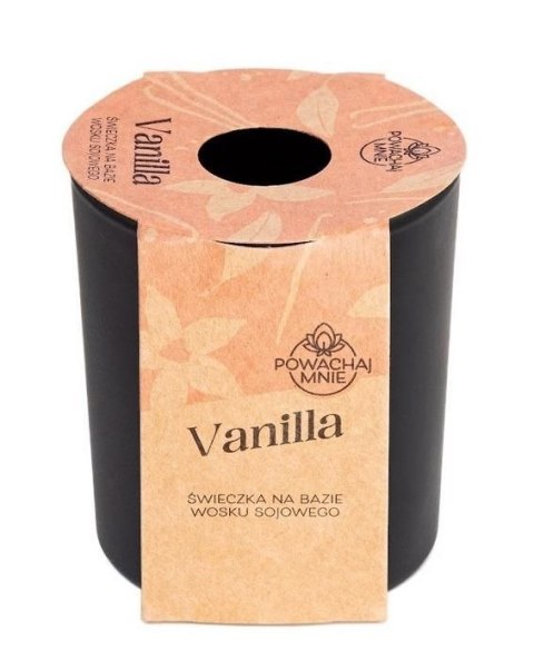 Świeczka ozdobna Powąchaj mnie Vanilla czarna 130ml Pavoncella (5906492907122)