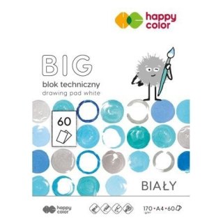 Blok techniczny A4 biały 170g 60k Happy Color (HA 3717 2030-0B60)