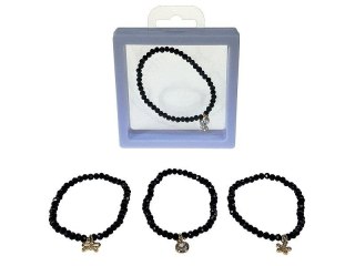 Bransoletka śred.6cm, rozciągliwa, szklane koraliki z metalowym oczkiem, w ozdobnym pudełku Adar (607187)