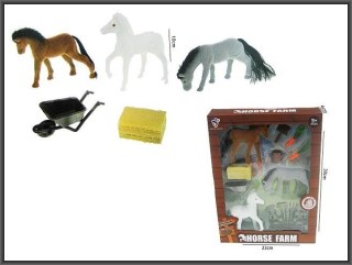 Figurka Konie flokowane 10cm z akcesoriami Hipo (HFK05)