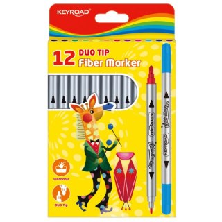 Flamaster dwustronne duo 12 kol. Keyroad (KR971414)