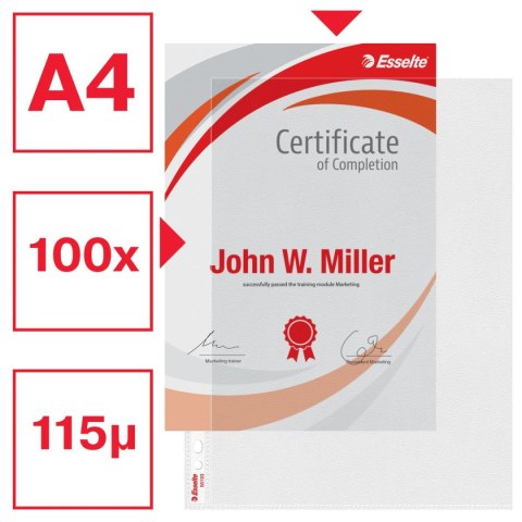 Koszulki na dokumenty A4 kolor: przezroczysty typu L Esselte (56193)