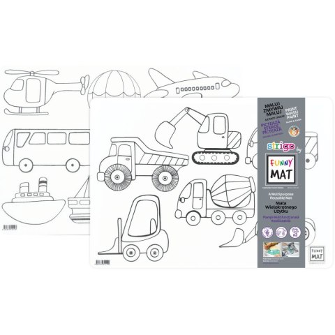 Podkład na biurko FUNNY MAT TRANSPARENT POJAZDY I zest.2szt sfu4142 polipropylen PP [mm:] 335x480 Strigo (8681379341424)