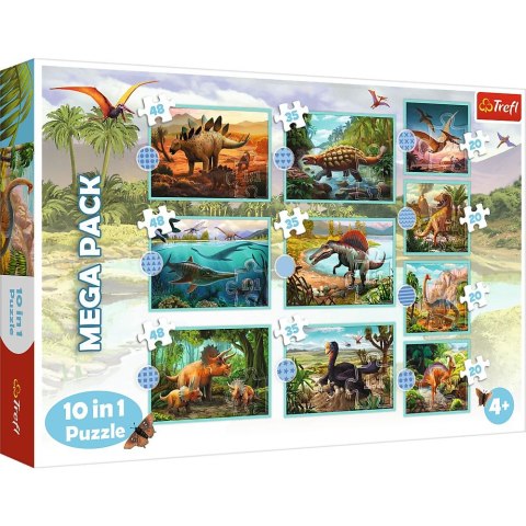Puzzle W świecie Dinozaurów 10w1 el. Trefl (90390)