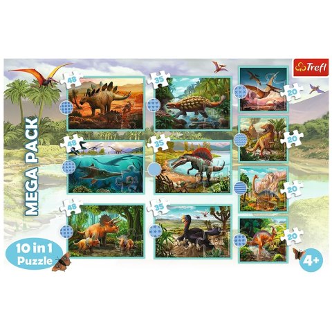Puzzle W świecie Dinozaurów 10w1 el. Trefl (90390)