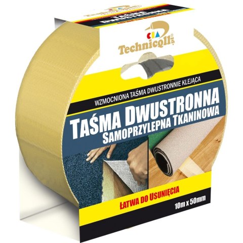 Taśma dwustronna dwustronna tkaninowa 50x10 [mm x m] Technicqll (T-246)