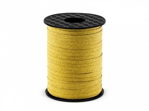 Wstążka plastikowa 5x225 [mm x m] złoty Partydeco (PRM5-019)
