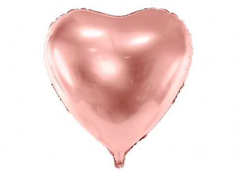 Balon foliowy Serce, 72x73cm, różowe złoto 28cal Partydeco (FB77M-019R)