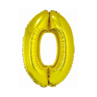 Balon foliowy Smart cyfra 0 złota 76cm Godan (CH-SZL0)