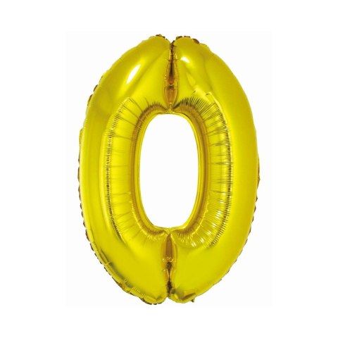 Balon foliowy Smart cyfra 0 złota 76cm Godan (CH-SZL0)