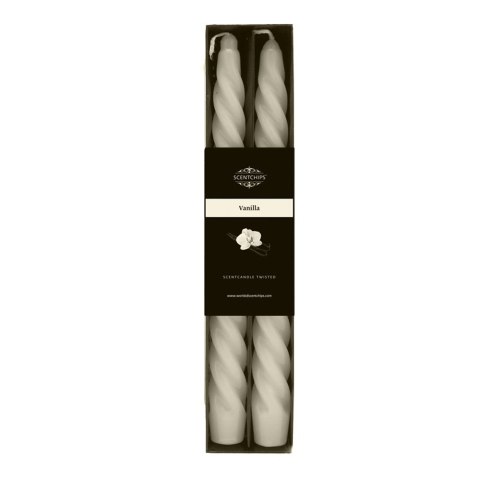 Świeca stołowa zakręcona o zapachu Vanilla (opak. 2 szt.) KREMOWY JASNY [mm:] 250 Pavoncella (8716516195575)