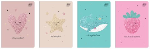 Zeszyt Glitter 5902277313782 A5 32k. 70g krata Interdruk