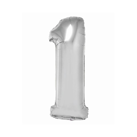 Balon foliowy Smart cyfra 1 srebrna 76cm Godan (CH-SSR1)