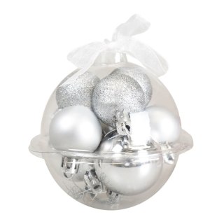 Bombki Zestaw dekoracji w bombce (9 szt.) - srebrne Arpex (BN6583SRE-6170)