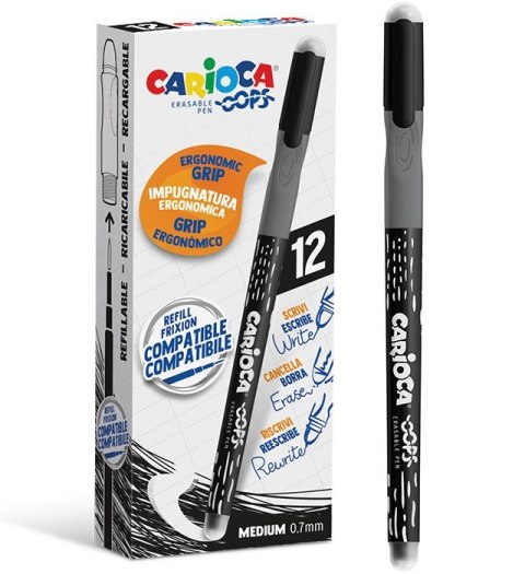 Długopis wymazywalny Oops wkład czarny 0,7mm Carioca (160-2516)
